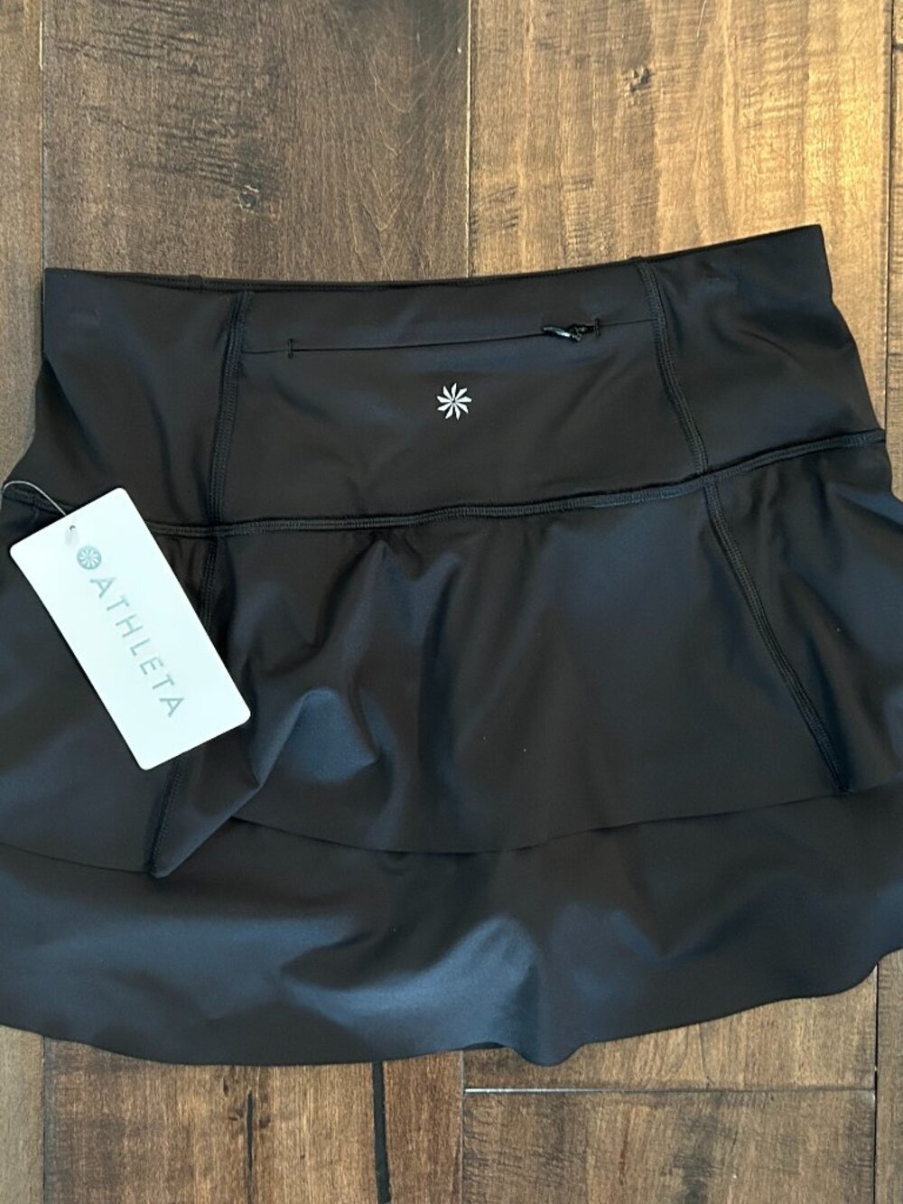 NWT ATHLETA Momentum Skort Black Ruffle Pleated Athletic Skirt XS